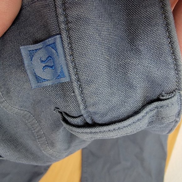 LULULEMON ABC Classic Jean Style Dusty Blue Polyester Pants Mend Size 34 x 28 - Picture 4 of 4